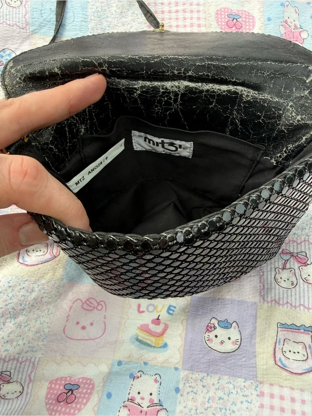 Vintage Y2K Mitzi Black mesh mini shoulder bag